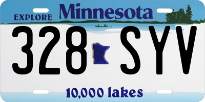 MN license plate 328SYV