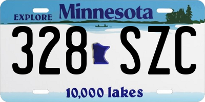 MN license plate 328SZC