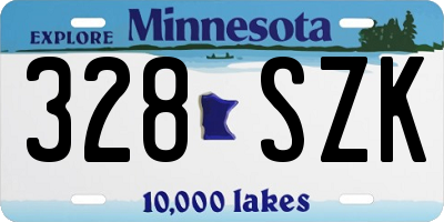 MN license plate 328SZK