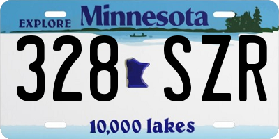 MN license plate 328SZR
