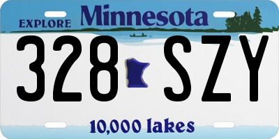 MN license plate 328SZY