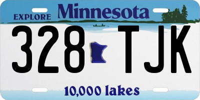 MN license plate 328TJK