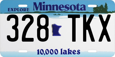 MN license plate 328TKX
