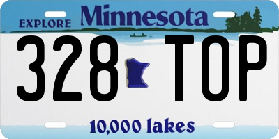 MN license plate 328TOP