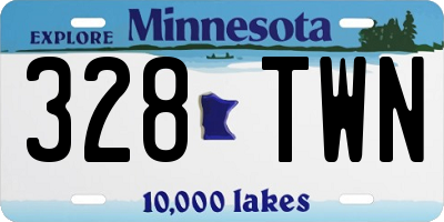 MN license plate 328TWN