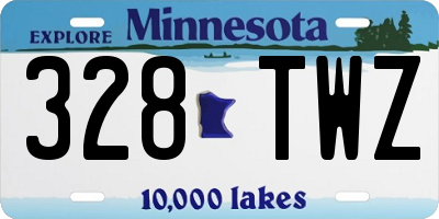 MN license plate 328TWZ
