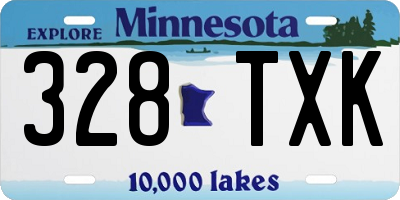 MN license plate 328TXK