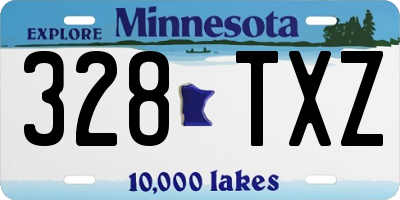 MN license plate 328TXZ