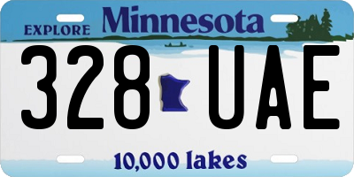 MN license plate 328UAE
