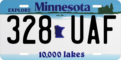 MN license plate 328UAF