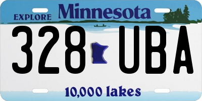 MN license plate 328UBA