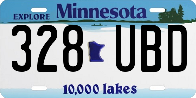 MN license plate 328UBD