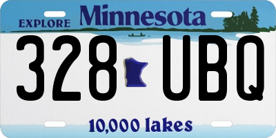 MN license plate 328UBQ