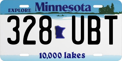MN license plate 328UBT