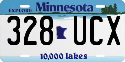 MN license plate 328UCX