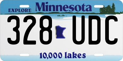 MN license plate 328UDC