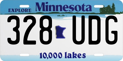 MN license plate 328UDG