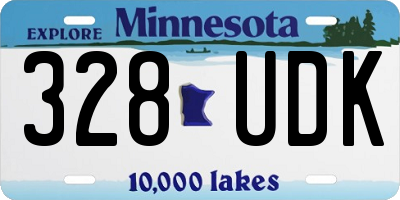 MN license plate 328UDK