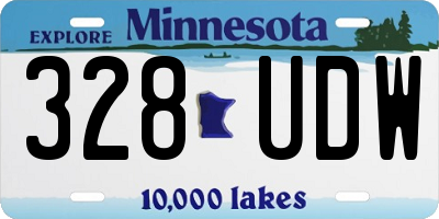 MN license plate 328UDW