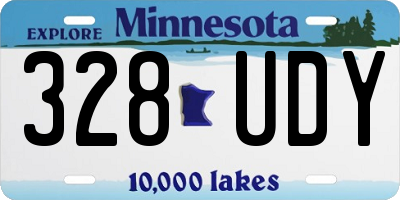 MN license plate 328UDY