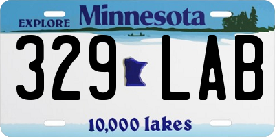 MN license plate 329LAB