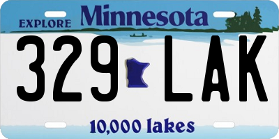 MN license plate 329LAK