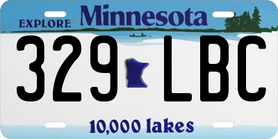 MN license plate 329LBC
