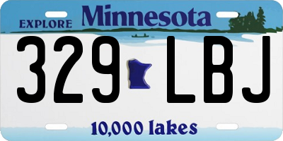 MN license plate 329LBJ