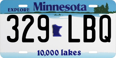 MN license plate 329LBQ