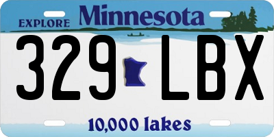 MN license plate 329LBX