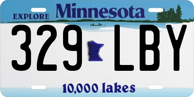 MN license plate 329LBY