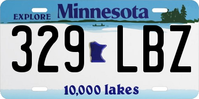 MN license plate 329LBZ