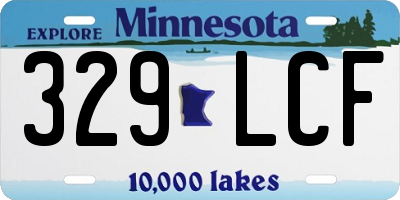 MN license plate 329LCF