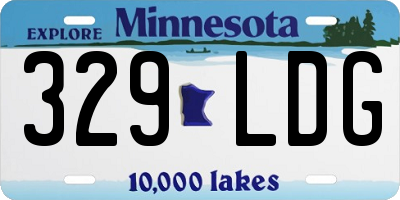 MN license plate 329LDG