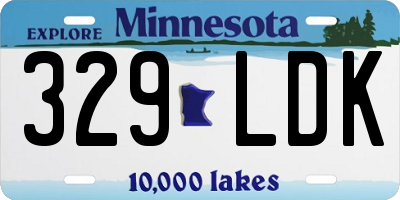 MN license plate 329LDK