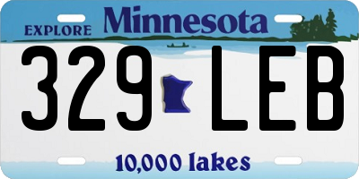 MN license plate 329LEB