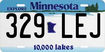 MN license plate 329LEJ