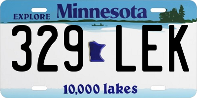 MN license plate 329LEK