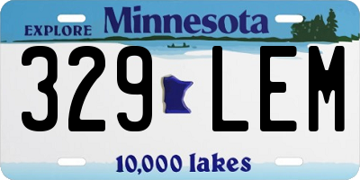 MN license plate 329LEM