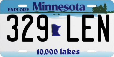 MN license plate 329LEN