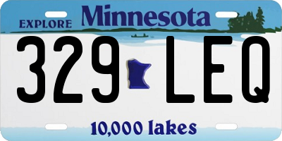MN license plate 329LEQ