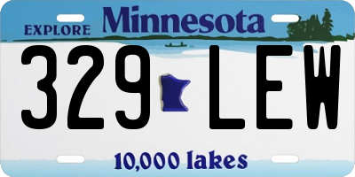 MN license plate 329LEW