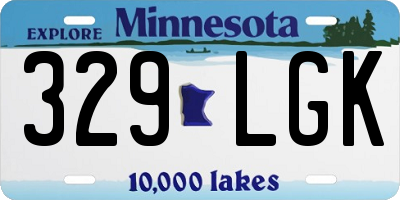 MN license plate 329LGK