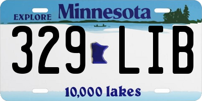 MN license plate 329LIB
