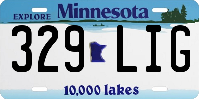 MN license plate 329LIG