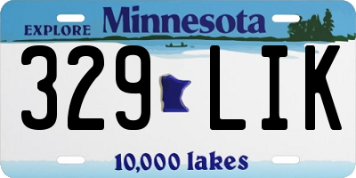 MN license plate 329LIK