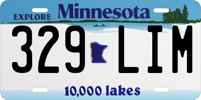 MN license plate 329LIM
