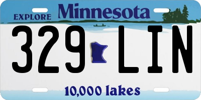 MN license plate 329LIN