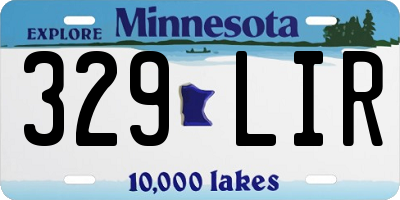 MN license plate 329LIR