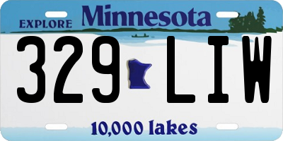 MN license plate 329LIW